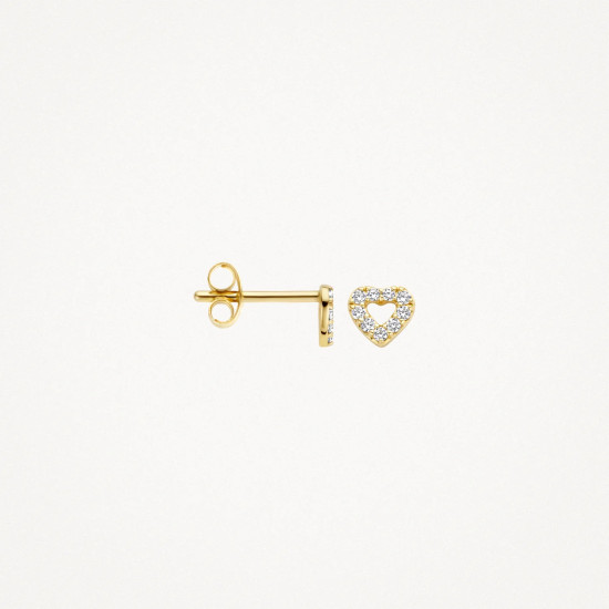 Blush 7299YZI zlatne mindjuše 14ct Gold Open Heart Zirconia Pavé setting 5mm