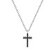 Brosway Backliner BBC01 muška ogrlica Black Cross Pendant Silver Stainless Steel 70cm