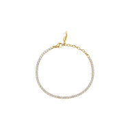 Brosway BEI015 narukvica Desideri Tennis White Cubic Zirconia Gold Tone Stainless Steel Good Luck Cornicello