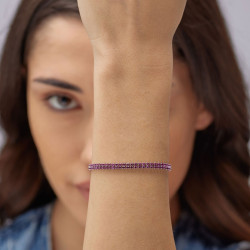 Brosway BEI098 narukvica dvoredna Desideri Tennis Pink Cubic Zirconia Silver Tone