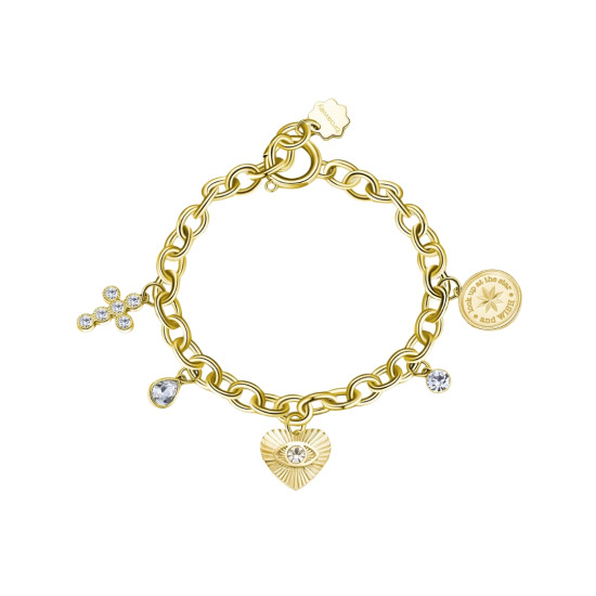 Brosway Chakra BHKB120 narukvica Symbols of Protection and Love Cuore Gold Tone Stainless Steel- Simboli zaštite i ljubavi