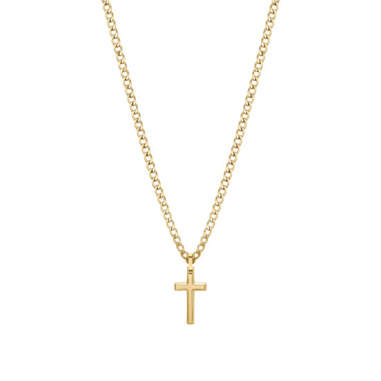 Brosway BIK30 muška ogrlica INK Cross Gold Tone Stainless Steel