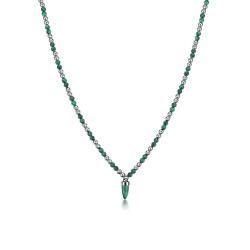 Brosway BTD002 muška ogrlica Riptide Malachite Pendant Silver Stainless Steel