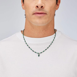 Brosway BTD002 muška ogrlica Riptide Malachite Pendant Silver Stainless Steel