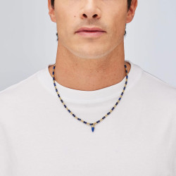 Brosway BTD004 muška ogrlica Riptide Blue Lapis Lazuli Pendant Gold Tone Stainless Steel