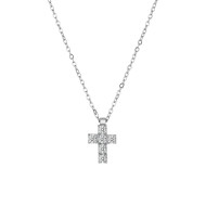 Brosway Avantgarde BVD01 muška ogrlica Urban Cross Cubic Zirconia Silver Stainless Steel 49cm