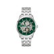 BULOVA 96A329 muški sat Sutton Automatic Full Skeleton Silver Tone Stainless Steel Sapphire Crystal Green Dial 40mm