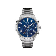 BULOVA 96B256 muški sat Marine Star Chronograph Silver Tone Stainless Steel Orange Detail Blue Dial 44mm 10ATM