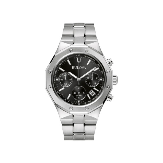 BULOVA 96B410 muški sat Classic Octogon Chronograph Sapphire Crystal Black Dial 44mm 10ATM