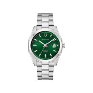 BULOVA 96B429 muški sat Surveyor Automatic Silver Tone Stainless Steel Sapphire Crystal Sunray Green Dial 39mm
