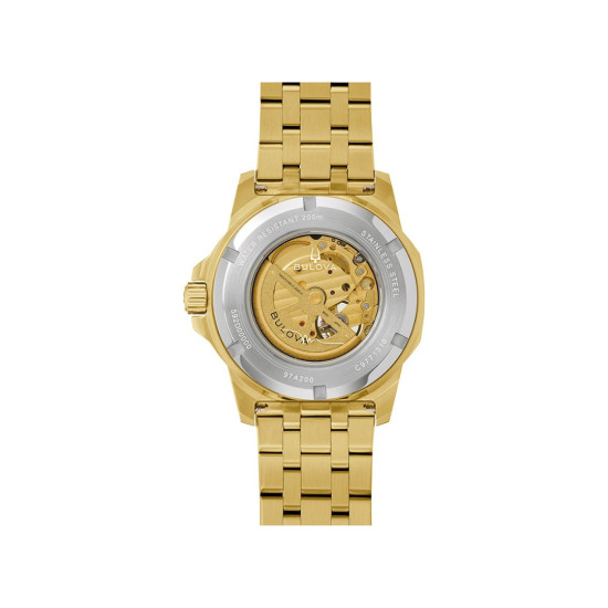 BULOVA 97A200 muški sat Marine Star Automatic Gold Tone Frosted Finish Champagne Dial 44mm 20ATM Luxury Vibe