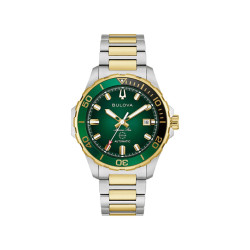 BULOVA 98B467 muški sat Marine Star Automatic Two Tone Sport Style Emerald Green Dial 41mm 20ATM