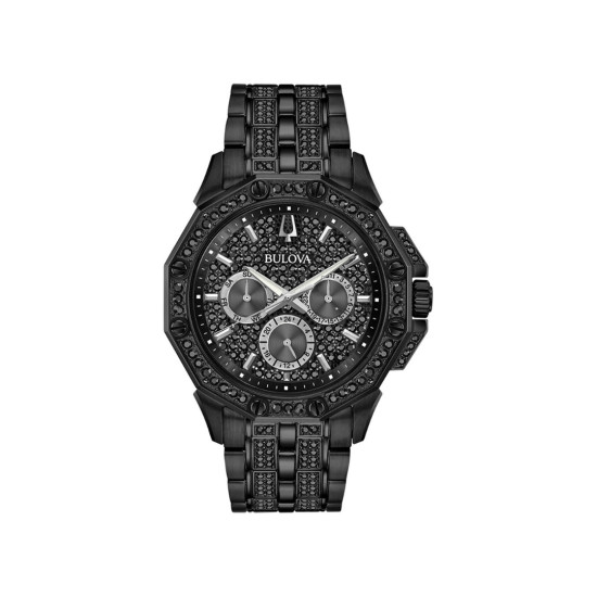 BULOVA 98C134 unisex Octava Multi-function 300 Crystals Black Stainless Steel 42mm