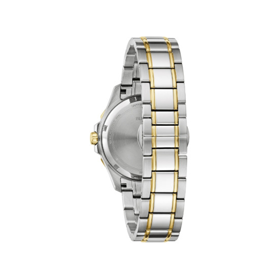 BULOVA 98P227 ženski sat Marine Star Two Tone Silver Gold Mother-of-Pearl Dial 36mm Sapphire Crystal 10ATM 8 Diamonds