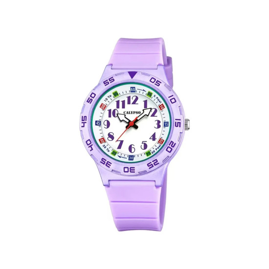 Calypso K5828/3 ženski tinejdž sat Purple silikonski kaiš Arabic Numerals 36mm