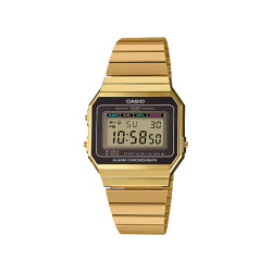 Casio Vintage A700WG-9A unisex Slim Elegance Gold Tone Brown detail