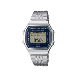 Casio Vintage ABL-100WE-2A unisex Digital Bluetooth Step Edition XL Silver Tone 38mm Blue Detail