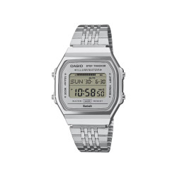 Casio Vintage ABL-100WE-7A unisex Digital Bluetooth Step Edition XL Silver Tone 38mm Gray Color Detail