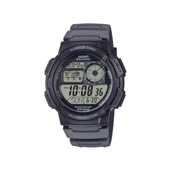 Casio AE-1000W-8A muški sat Digital Sport Travel All Charcoal Grey Smoky Violet detail 10ATM