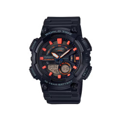 CASIO AEQ-110W-1A2 muški sat Sport Performance Black Analog-Digital Edition Fluorescent Orange Detail 48mm 10ATM
