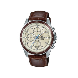 Casio Edifice EFR-526L-7B muški sat Champagne Chronograph 43mm Brown Croco kožni kaiš 10ATM
