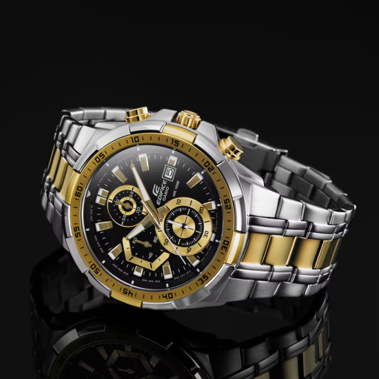 Casio Edifice EFR-539SG-1A muški sat Black & Gold Bold XL Two Tone Chronograph 49mm Sport Elegance 10ATM