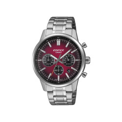 Casio Edifice EFR-575D-4A muški sat Chronograph Classic Stainless Steel Sunray Gradated Bordo Dial 40mm 10ATM