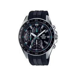 Casio Edifice EFV-550P-1A muški sat Retrograde Chrono Classic Large Case Black Resin Strap Turquoise detail 10ATM