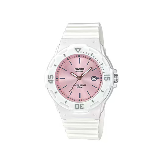 Casio LRW-200H-4E3 ženski tinejdž sat Sport White Dasty Pink 10ATM silikonski kaiš 34mm