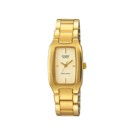CASIO LTP-1165N-9C ženski sat pravougaono kućište Timeless Classic Style Gold Tone Champagne Dial Edition 21mm