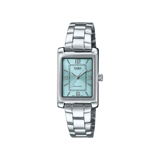 Casio LTP-1234DD-2A ženski sat pravougaono kućište elegantan Old Money Style Sunray Light Mint Dial 21mm