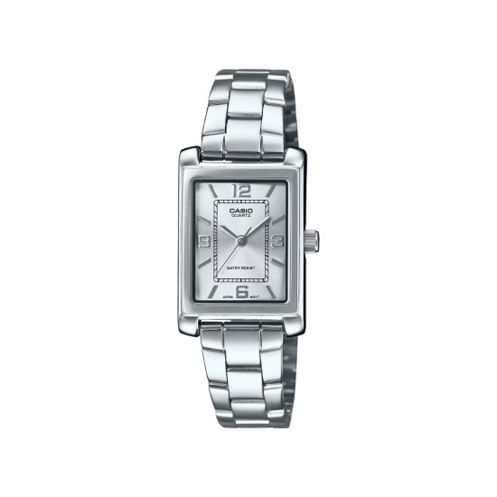 Casio LTP-1234DD-7A ženski sat pravougaono kućište elegantan Old Money Style Sunray White Dial 21mm