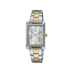 Casio LTP-1234PSG-7A ženski sat pravougaono kućište elegantan Old Money Style Two Tone Silver Gold Sunray White Dial 21mm Bestseller