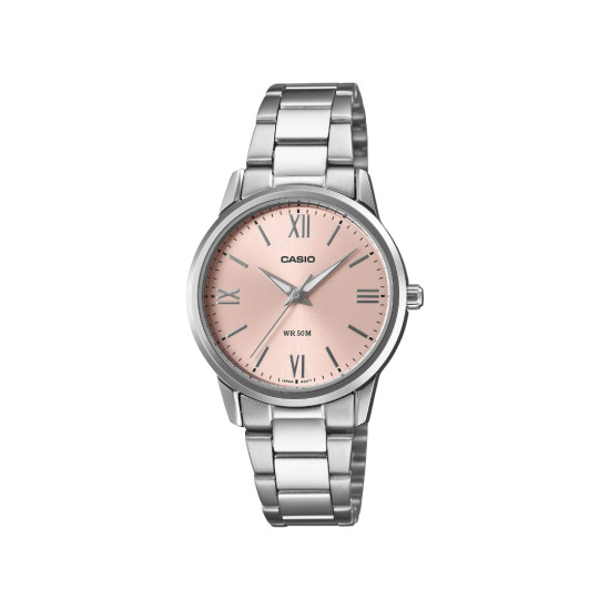 Casio LTP-1303DD-4A ženski sat Classic Lady Analog Roman Numerals Baby Pink Sunray Dial 30mm