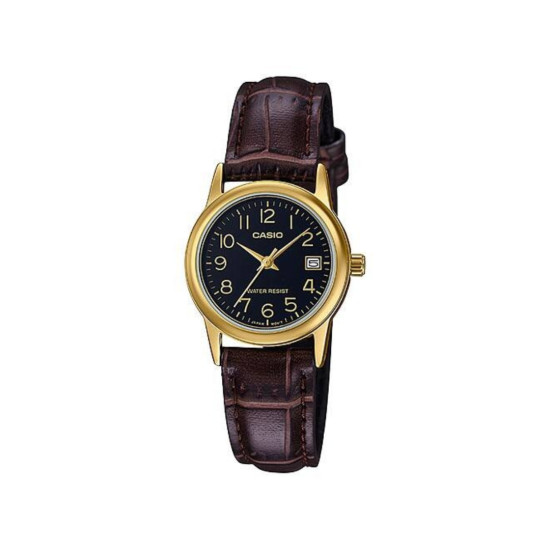CASIO LTP-V002GL-1B ženski sat Brown Black Mini pregledan brojčanik Old Money Style 25mm