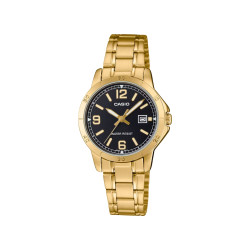Casio LTP-V004G-1B ženski sat Lady Classic Gold Tone Black Dial 30mm