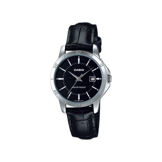 Casio LTP-V004L-1A ženski sat analogni kožni kaiš Black Classic