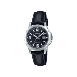 Casio LTP-V004L-1B ženski sat analogni kožni kaiš Black Classic