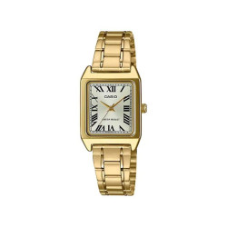 Casio LTP-V007G-9B ženski sat pravougaono kućište Gold ton Classic Roman Numerals Champagne Dial Edition
