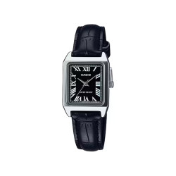 Casio LTP-V007L-1B ženski sat pravougaono kućište kožni kaiš Black Roman