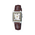 Casio LTP-V007L-7B2 ženski sat pravougaono kućište kožni kaiš Brown Roman Numerals White Dial 22mm