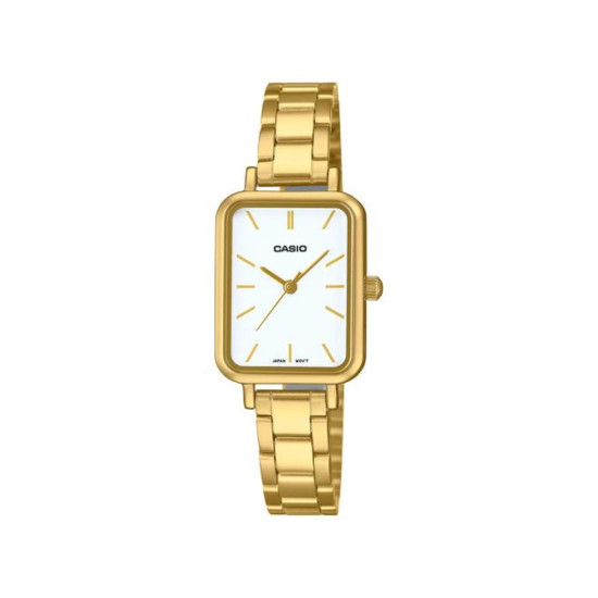 Casio LTP-V009G-7E ženski sat pravougaono kućište Nostalgia Gold ton