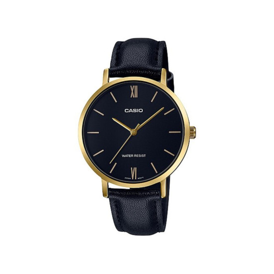 Casio LTP-VT01GL-1B ženski sat Minimalist Classic kožni kaiš Black