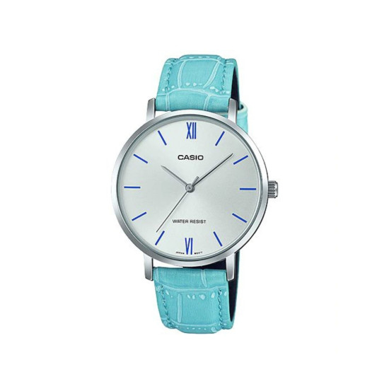 Casio LTP-VT01L-7B3 ženski sat Minimalist Classic kožni kaiš Turquoise