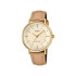 Casio LTP-VT03GL-4B ženski sat Concave Gold Tone kožni kaiš Nude Beige Champagne Dial Edition