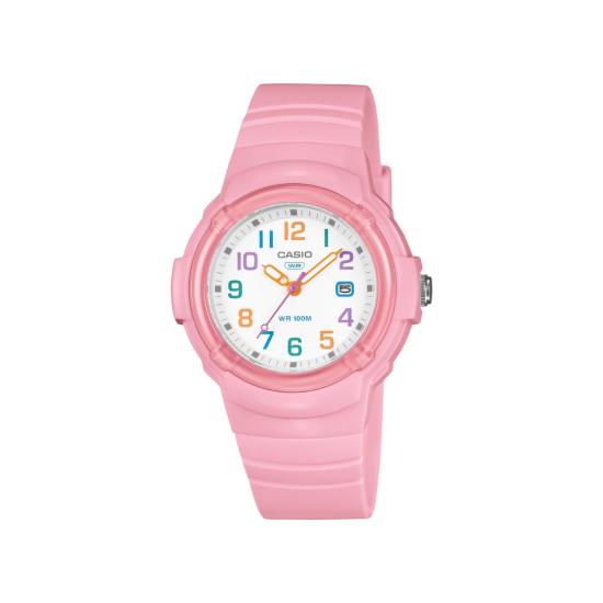 Casio LX-800H-4A ženski tinejdž sat Colorful and Cute Pink Arabic Numerals 10ATM silikonski kaiš 34mm