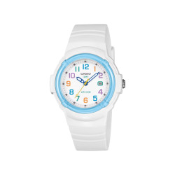 Casio LX-800H-7A2 ženski tinejdž sat Colorful and Cute White Arabic Numerals 10ATM silikonski kaiš Light Blue Detail 34mm