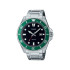 Casio MDV-107D-3A muški sat Full Metal 20ATM Black Dial Green detail