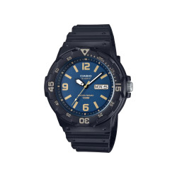 Casio MRW-200H-2B3 muški tinejdž sat Sport Black silikon Deep Blue Dial Oker Detail 44mm