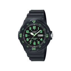Casio MRW-200H-3B muški tinejdž sat Sport Black silikon Kivi Green Detail 44mm